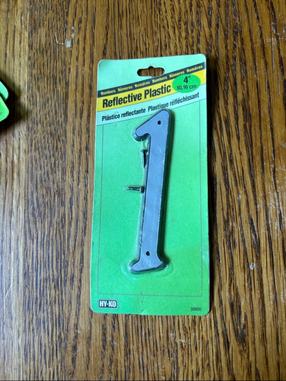 HY-KO Reflective Plastic Number "1" – Silver